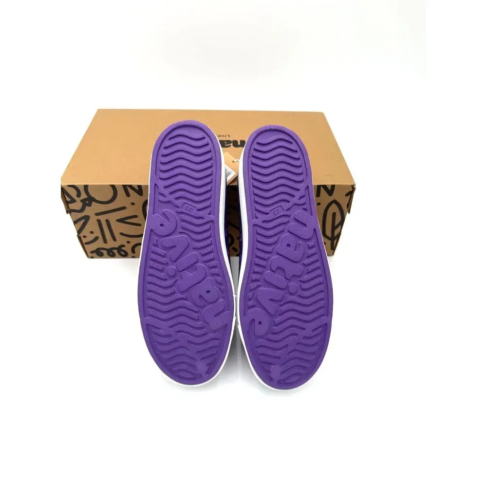 NEW! Native Jefferson Child Shoes - Starfish Purple/Shell White - J3 (big kid 3)